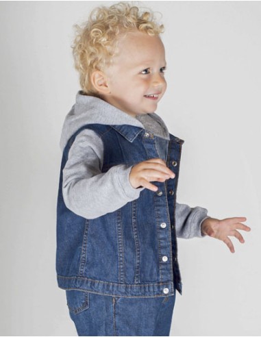 LAR-LW750-Denim Jacket With Fleece Hood And Sleeves